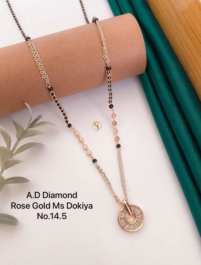 13 AD Diamond Fancy Daily Wear Dokiya Mangalsutra Wholesale Shop In Surat
